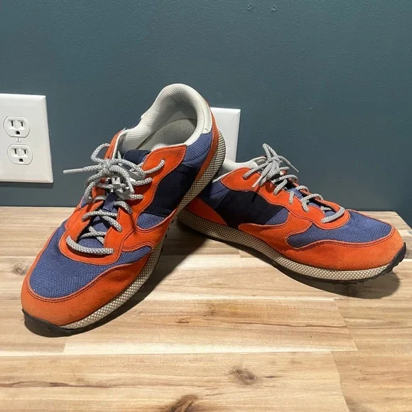 Johnnie-O Men’s Range Runner Suede Orange and Navy Golf Sneakers Size 11.5 - Picture 2 of 7